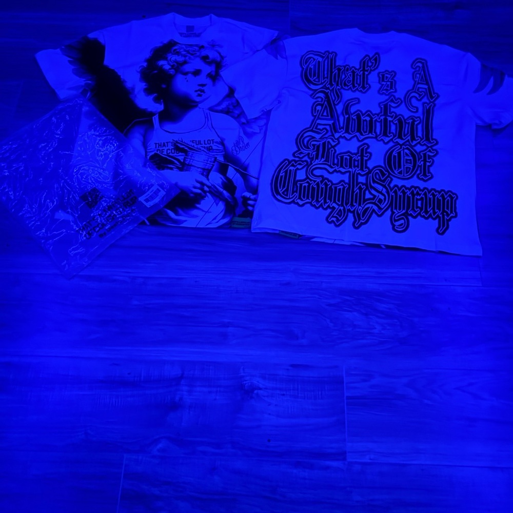 THATS A AWFUL LOT OF COUGH SYRUP ANGEL SHIRT-SIZE SMALL
